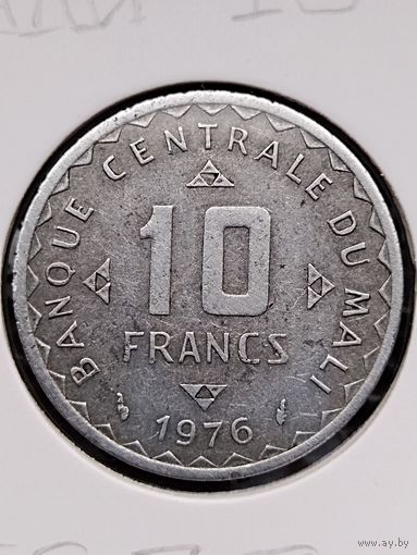 Мали 10 франков 1976 г. (ESSAI), токен(пробник), без мц.