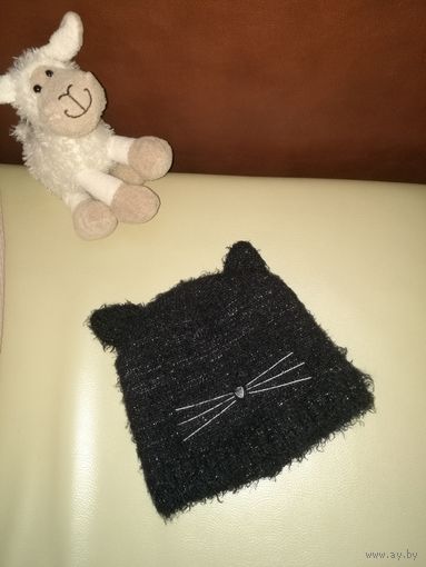 Шапка котик для девочки 6-7 лет. Новая.