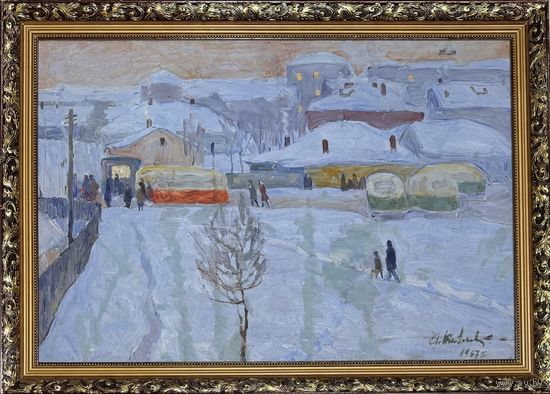 Козловский А.С "У Комаровки", 1967г. Картон, масло.Размер с рамой 79х57 см.