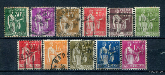 Франция (Республика) - 1932/33г. - аллегория мира - 11 марок - полная серия, гашёные [Mi 273-283]. #1-Fr-15-KS-1