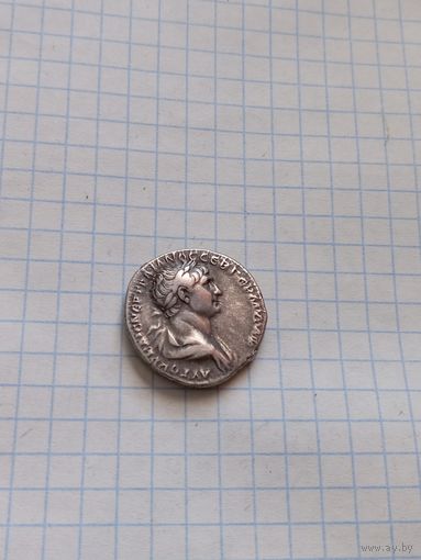 Тридрахма (тройная драхма). Бостра 112-114 года. Марк Траян. Редкая античная оригинальная серебряная монета в отличном состоянии!!!
