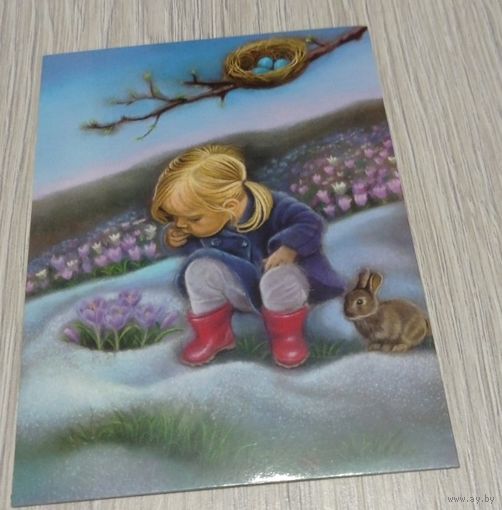 Посткроссинг. Художник Трисия Рилли-Мэтью, "Весеннее обещание" (10х15). Подписана. Тираж 500 экз.