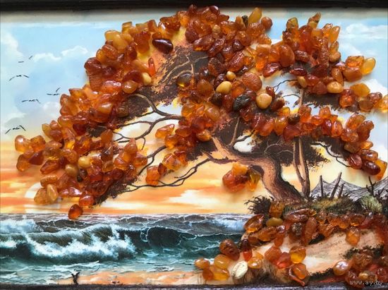 Картины из натурального балтийского янтаря в рамах ручная работа