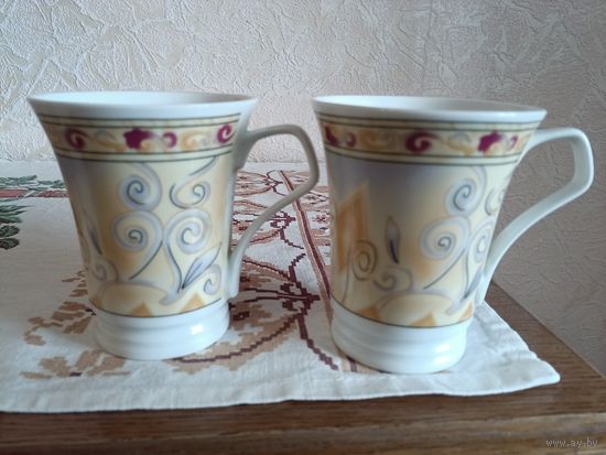Чашки кофейные 2 шт.одним лотом,тонкий фарфор, большой объем