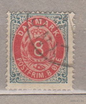 1875 год Дания Королевский герб  лот 7