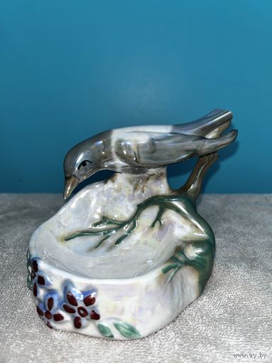 Фарфоровая винтажна пепельница Сорока.