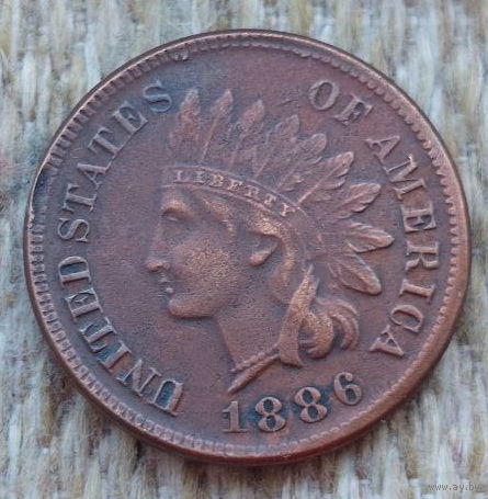 США 1 цент 1886 года. Редкая! Предложи свою цену или обмен!