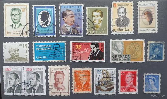 Марки. Сборный лот на тему "Известные люди" (18 марок)