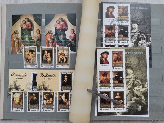 Альбом с марками Северной Кореи.