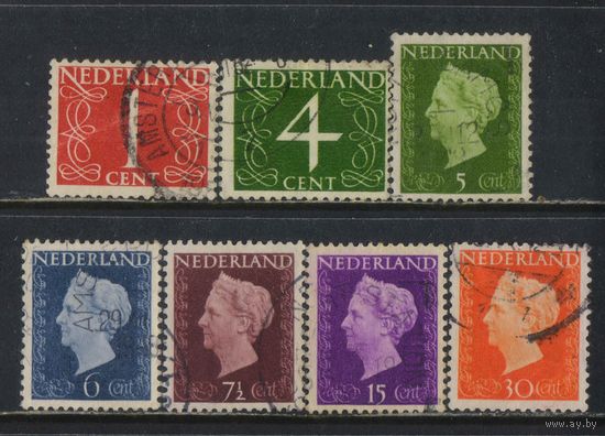Нидерланды 1946-7 Вильгельмина Номиналы Стандарт #468,471,477,479,480,483,487