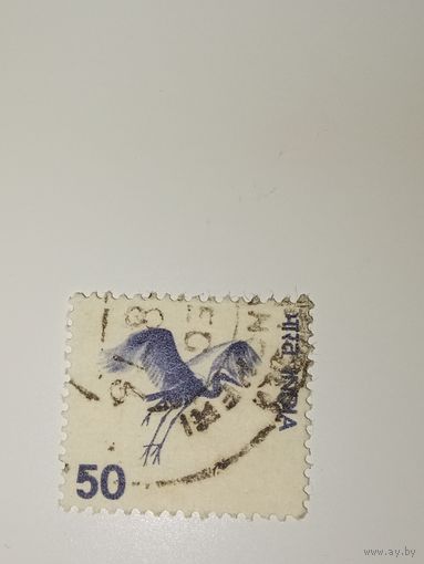 Индия 1975 На марке изображен журавль в полете.
