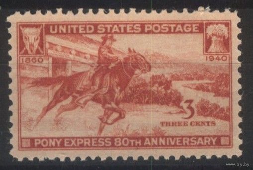 США - 1940 [Mi. 490]* MH 80-летие Pony Express.