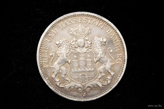3 марки 1912 г. Гамбург (Германия). Кабинетная патина, штемпельный блеск!