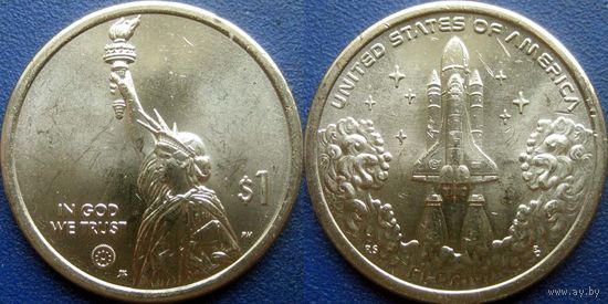 США. 1 доллар 2025. Американские инновации. N28 Флорида. Мыс Канаверал. Минтмарка Р.