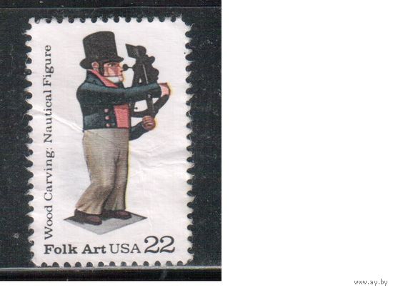 США-1986, (Мих.1854), гаш., Народное искусство, Деревянные фигурки