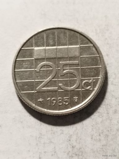 Нидерланды 25 центов 1985