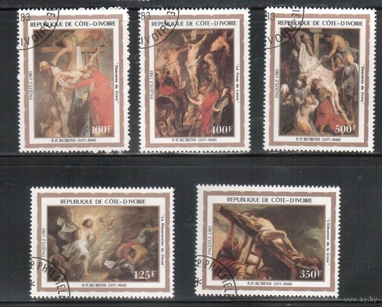 Кот-Дивуар-1983, (Мих.777-781)  гаш. , Искусство, Живопись,  Рубенс(полная серия)