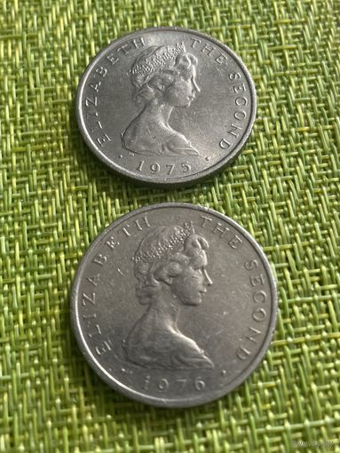 Остров Мэн 10 пенсов 1976 г ( без надписи новый )