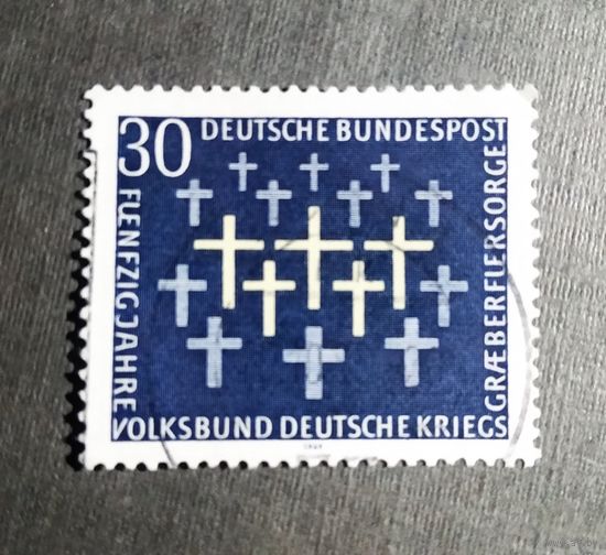 Марка Германия 1969 год 50-летие сохранения военных захоронений