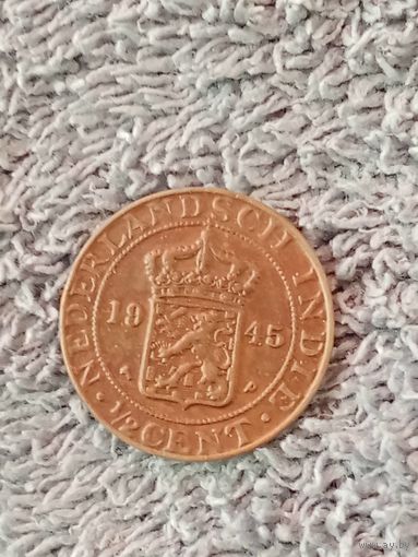 15. Распродажа. Голландская Ост-Индия 1/2 цента 1945 г. UNC
