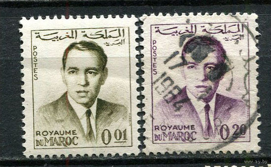 Марокко - 1962/1965 - Король Хасан II - 2 марки. Гашеные и MNH.  (LOT GN27)-T3P44