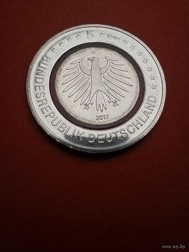 5 Евро 2017 G. Германия. Тропическа зона. С рубля. (07)
