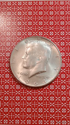 США пол доллара 1964 серебро