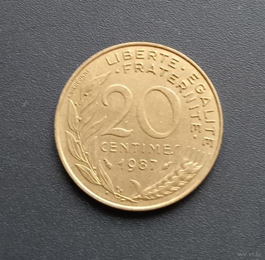 20 сантимов 1987г. Франция