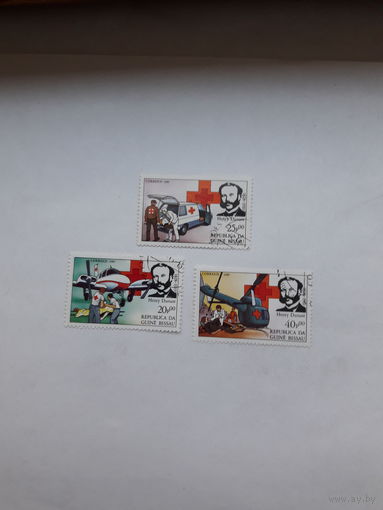 Марки Гвинея - Бисау (Лауреат Нобелевской премии Мира1901 А. Дунант)