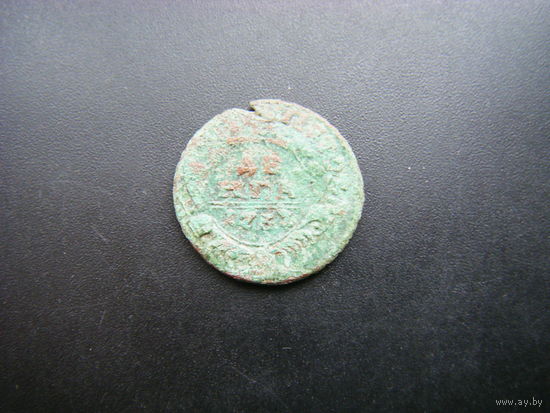 Деньга 1731г Перечикан с копейки Петра 1.
