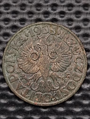 5 грошей 1935 г. без мц. Редкий год. НЕПЛОХАЯ.