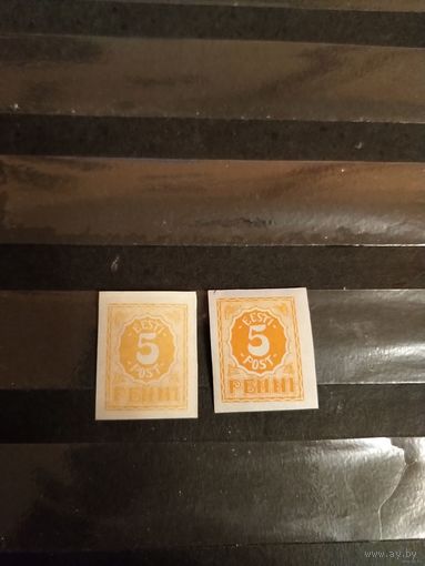 1919 Эстония искусство культура разновидности по цвету чистые клей наклейки (5-5)