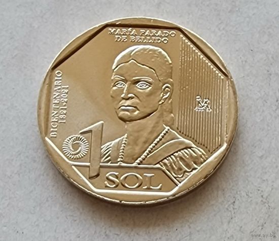 Перу 1 соль, 2020 200 лет Независимости - Мария Парадо де Бельидо UNC из ролла