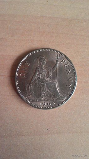 Великобритания, 1 пенни 1967 года.