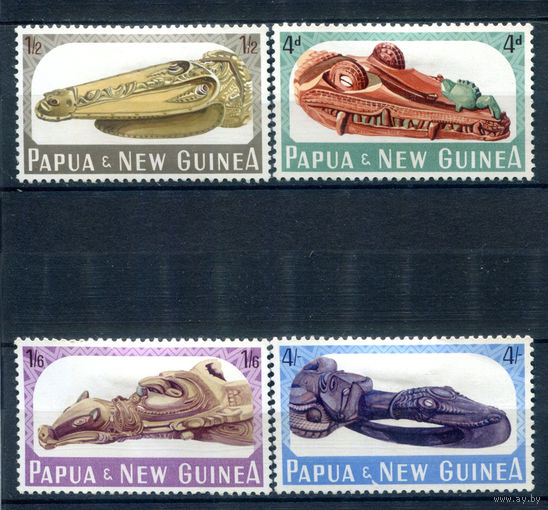 Британские колонии - Папуа Новая Гвинея - 1965г. - деревянные носовые части каноэ - 4 марки - полная серия, MH [Mi 73-76]. #3-WB-96-A-1