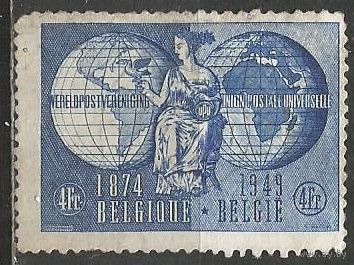 Бельгия. 75 лет Всемирному Почтовому Союзу. 1849г. Mi#852.