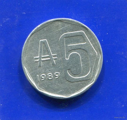 Аргентина 5 аустралей 1989 UNC