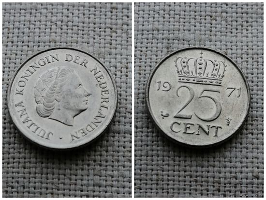 Нидерланды 25 центов 1971