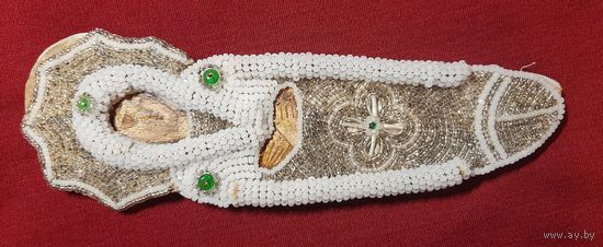 Икона Гефсиманская плащаница паломническая реликвия из Иерусалима,  клеймо, бисер.