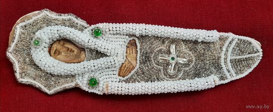 Икона Гефсиманская плащаница паломническая реликвия из Иерусалима,  печать , бисер.