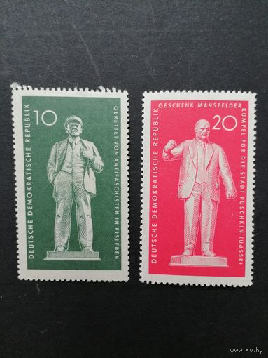 ГДР 1960 Полная серия марок "Памятники Ленину и Тельману" (чистые**) Mi.772-773 каталог 0.60 евро