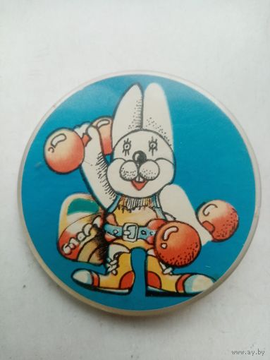 ЗНАЧОК ЗАЙЧИК СПОРТСМЕН