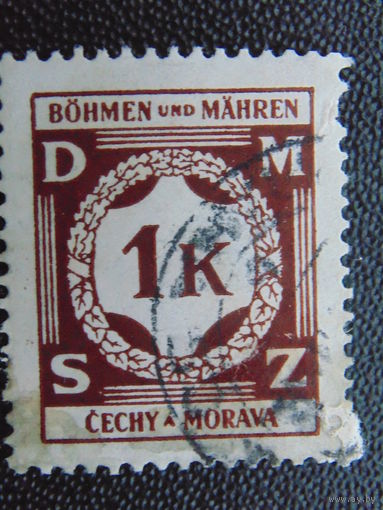 Германия. Рейх. Богемия и Моравия 1941 г. Служебная марка.
