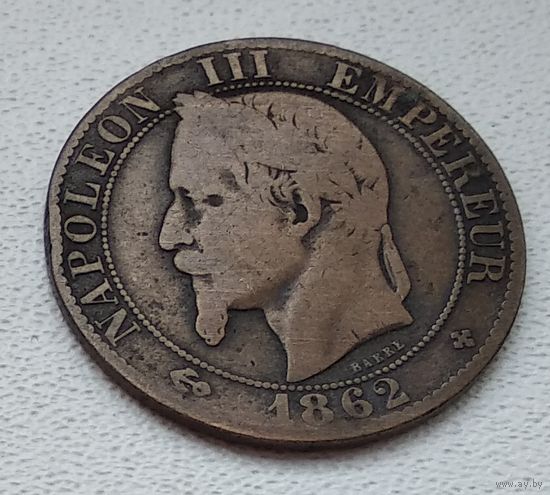 Франция 5 сантимов, 1863 "BB" - Страсбург 8-7-5