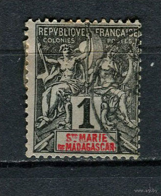 Французские колонии - Остров Святой Марии (Мадагаскар) - 1894 - Аллегория 1С - [Mi.1] - 1 марка. Гашеная.  (Лот 71Gx)-T4P26