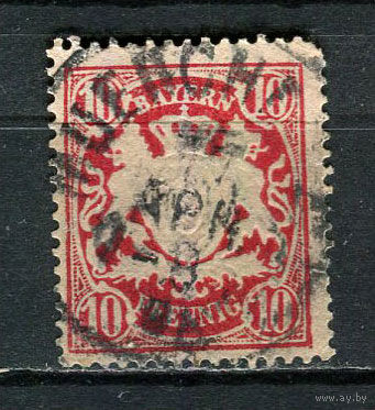 Королевство Бавария в составе Германской империи - 1888/1900 - Герб 10Pf - [Mi.56] - 1 марка. Гашеная.  (Лот 53Fo)-T25P20