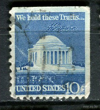 США - 1973 - Мемориал Джефферсону и его подпись - [Mi. 1127yEor] - полная серия - 1 марка. Гашеная.  (Лот 82Go)-T41P11