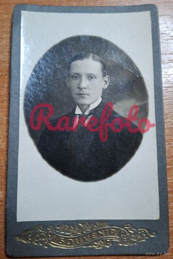 1900-е Визит-портрет юноша типаж ретро студийное фото анонимное