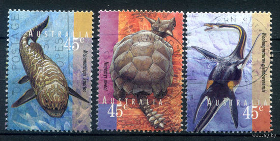 Австралия - 1997г. - доисторические животные - 3 марки - гашёные. #3-WB-91-A-2