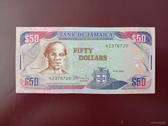 Ямайка 50 долларов 2005 UNC